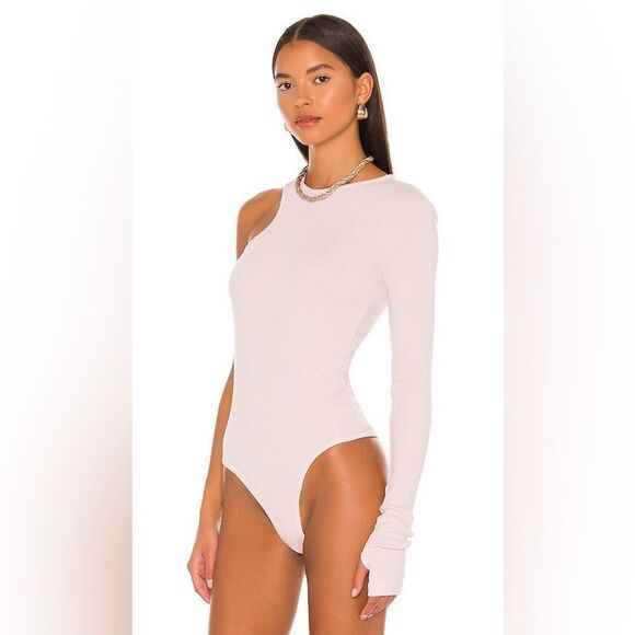 Revolve agolde nwot bea cutaway one-shoulder bodysuit in fondant lilac - Picture 1 of 4